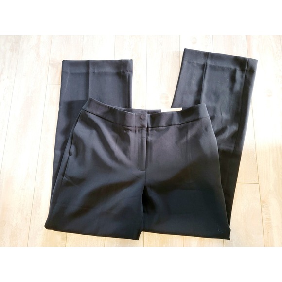 Chico's 2R Dress Pants Pull On Black Pockets Flat Front Wide Leg NWT RV $109 - Picture 1 of 13